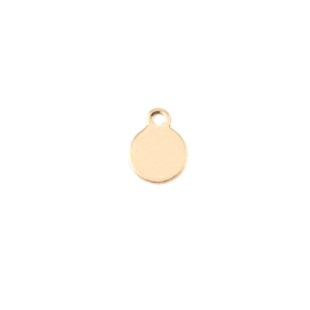 Metal Stamping Blanks Gold Filled Round, Disc, Circle with Top Loop, 6mm (.23"), 24g